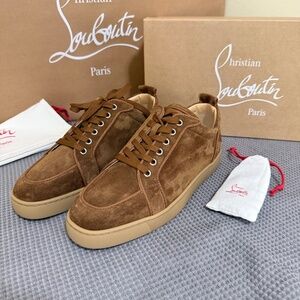 Christian Louboutin 3180608 Men's Suede Rantulow Orlato Flat Veau Velours 42.5